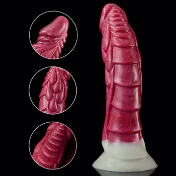 QKKQ New Silicone Squirting Dildo Animal Ejaculation Monster Penis Sex Toys Butt Plug Vagina Prostate Massage for Women Men 3