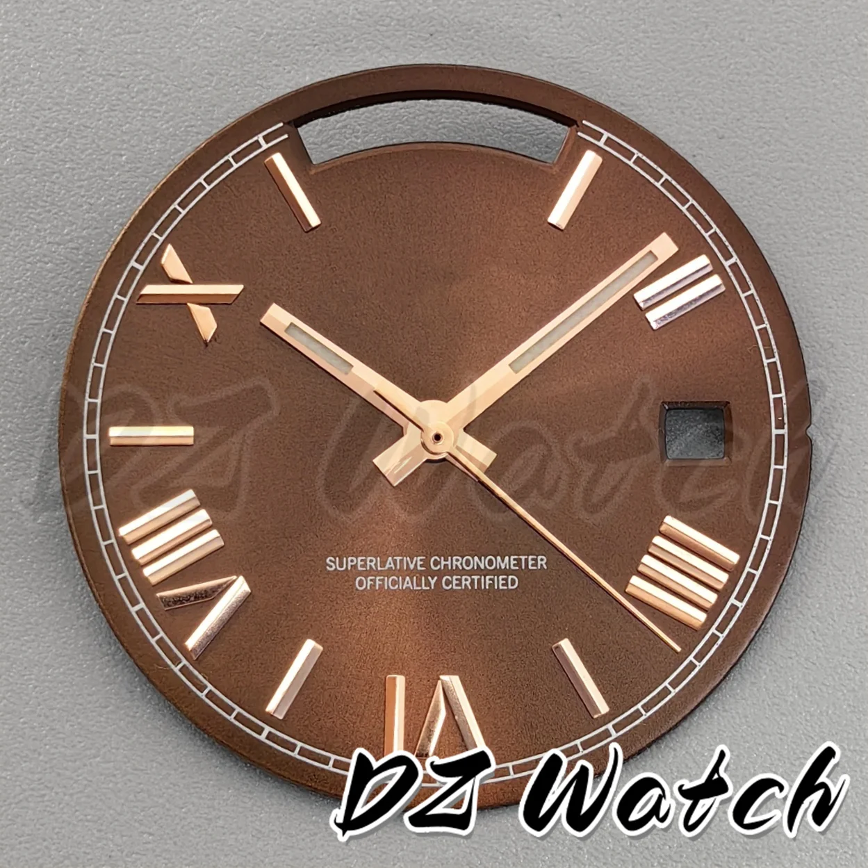 Sunberts 29MM Roman Edge Watch Dial with Dual Date Calendar and Hands for Automatic Movement Watches