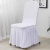 50/100pcs White Pleated skirt Spandex Chair Cover Seat Protector cloth  Hotel Banquet Party Events Wedding Decoration 1