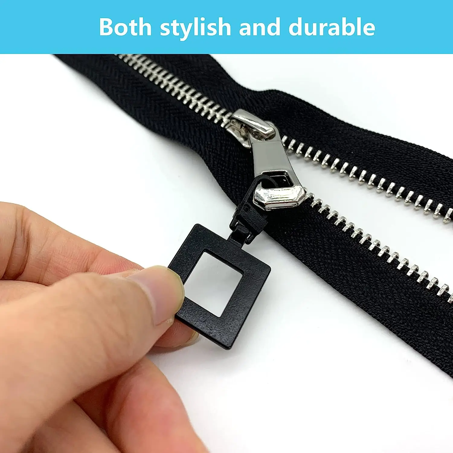 Description Picture 4 of item5Pcs Detachable Zipper Slider Puller Universal Replacement Metal Zipper Head Repair Kits For DIY Craft Luggage Handbags Clothes
