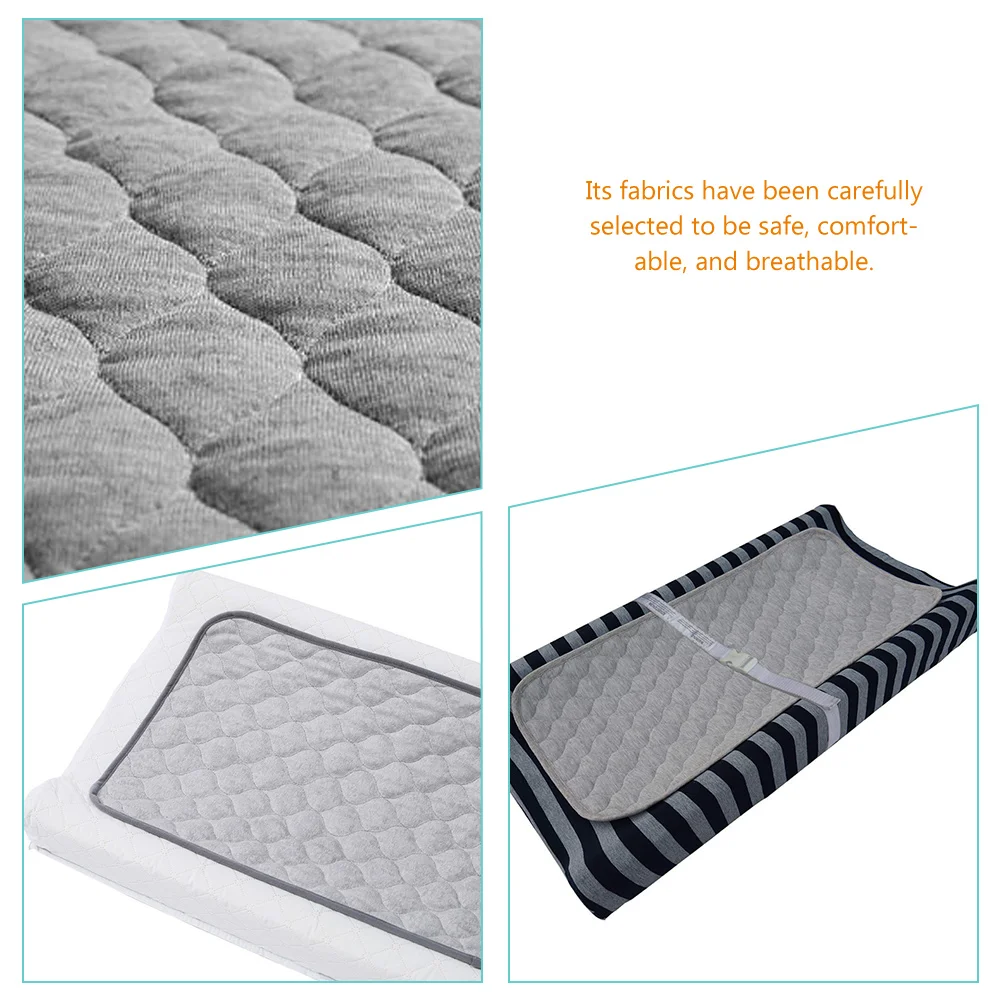 Gray Rectangle Bamboo Cotton Waterproof Diaper Pad Reusable Bassinet Mattress Protector Toddler Crib Sheet Bed Pads 3 Pcs
