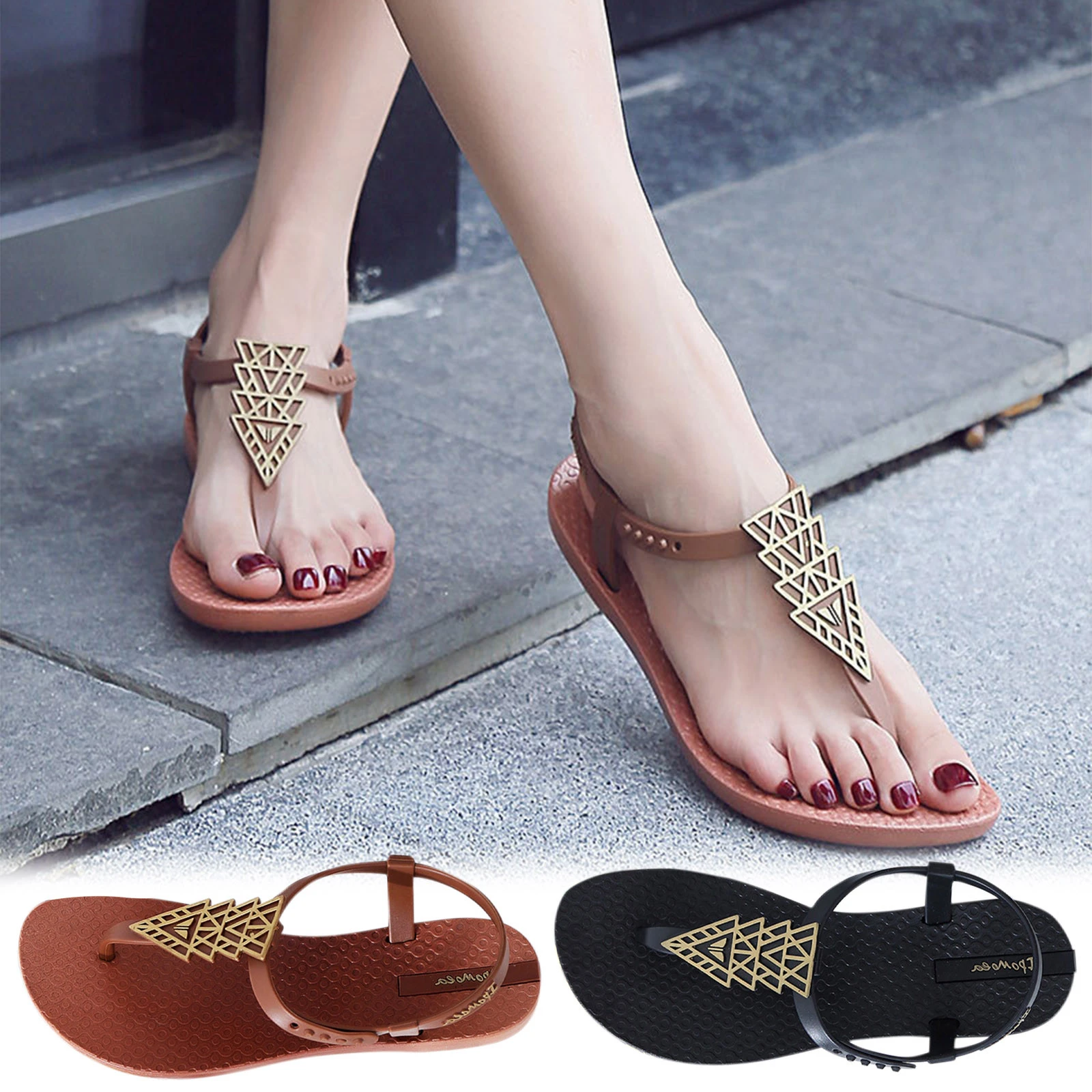 Chanclas Bohemias de satén para mujer, de playa planas informales, zapatos cómodos verano, 2022| -