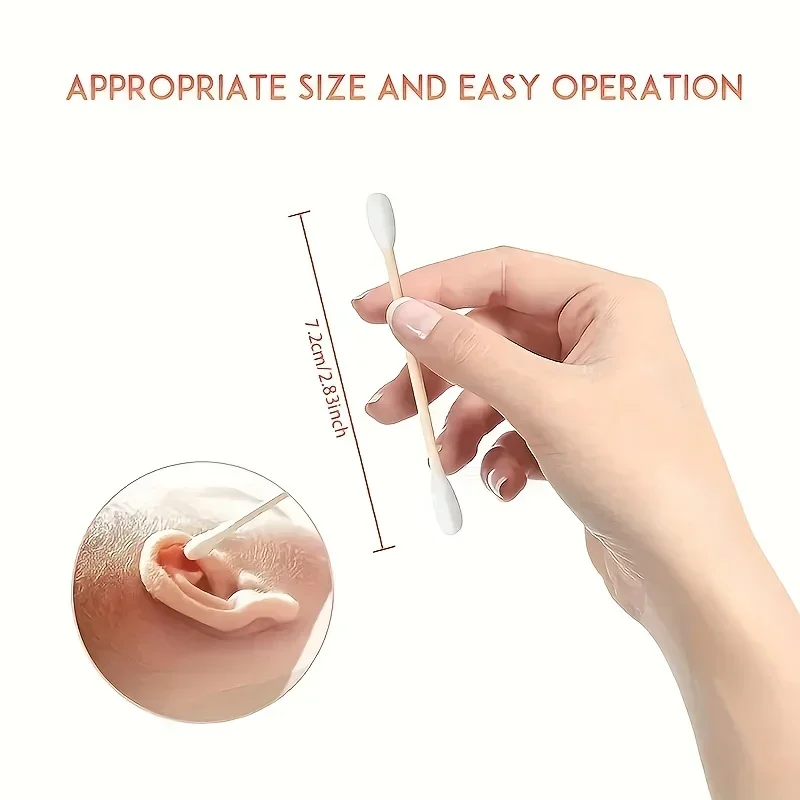 100/500/700/1000pcs Double Head Wood Cotton Swab Nose Ears Cleaning Women Makeup Tools Lipstik Cotton Buds Bastoncillos Oidos 4