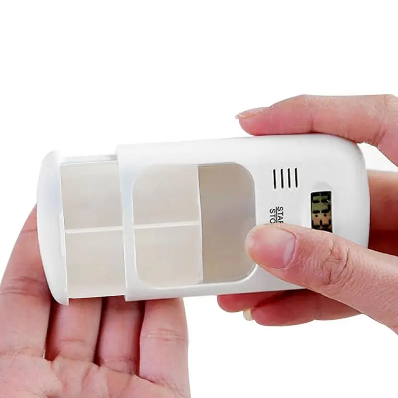 

Medicine Dispenser Portable Automatic Pill Box Two Slot Automatic Pill Dispenser With 0.7 Inches LCD Pill Holder Container For