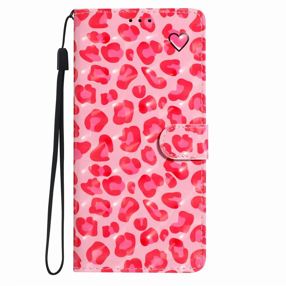 Adorable Owl Cat Print Phone Case with Wallet and Card Holder