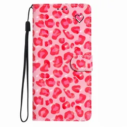 Adorable Owl Cat Print Phone Case with Wallet and Card Holder - Y5 2018 (P Leopard Print P4)