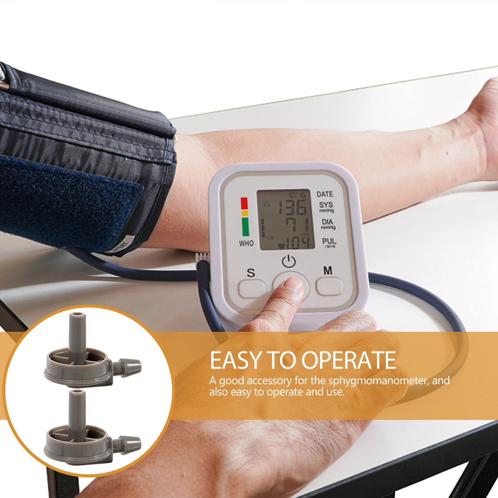 2Pcs BloodPressureMeterSupplies ArmbandAdapter SphygmomanometerArmCuffConnectingHead ConnectorForArmCuff ArmBandParts