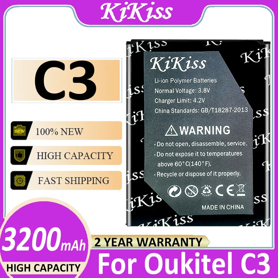 

C 3 3200mAh High Capacity Battery for Oukitel C3 Phone Batteries Batterie Bateria + Track Code