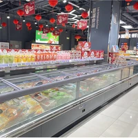 Congélateur d'équipement de réfrigération de supermarché avec éclairage LED, refroidissement par air et affichage à distance pour îlot de nourriture glacée 2