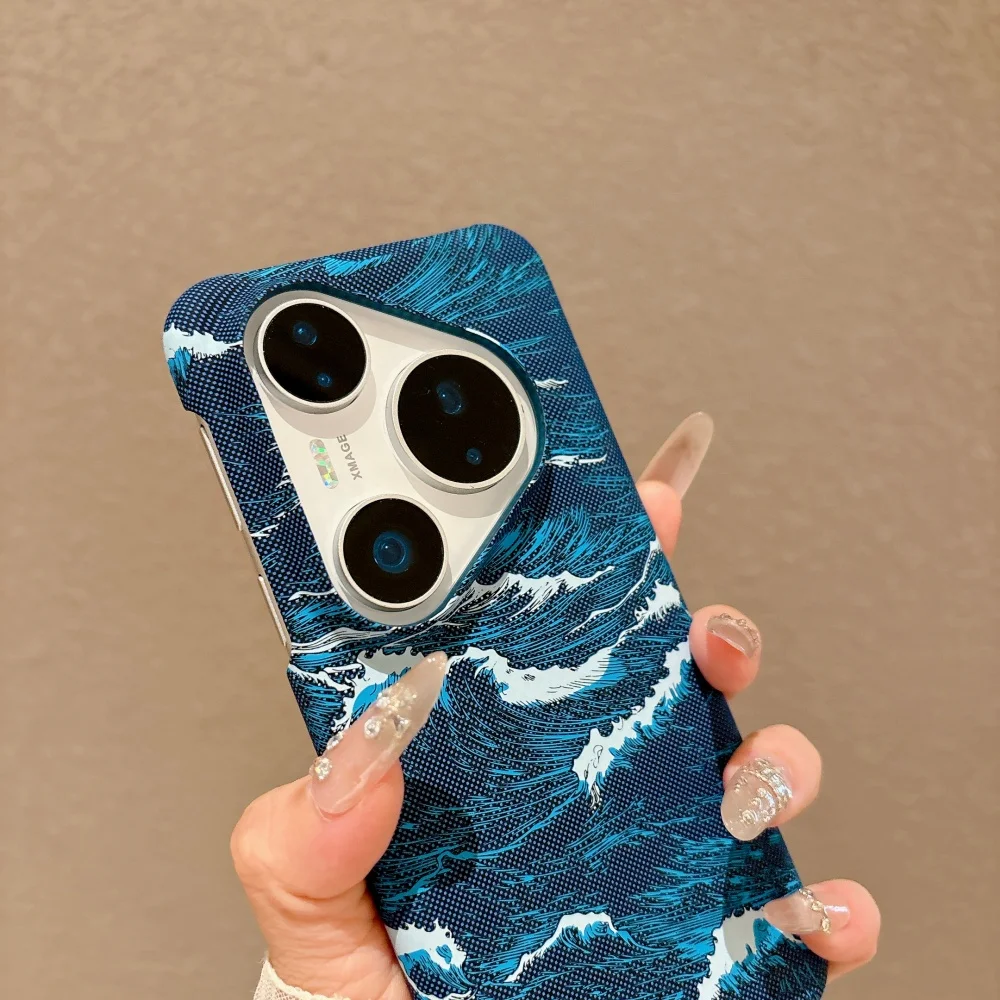 Frameless Luxury Carbon Fiber Wave Magnetic Phone Case