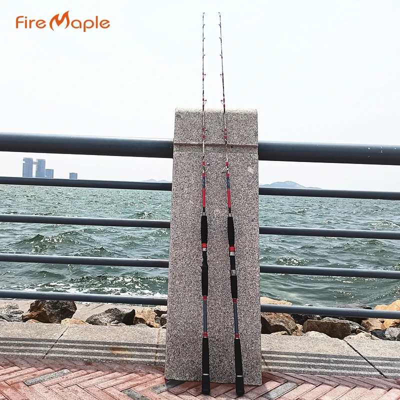 Red Shark 1.58m 5 feet very strong rod slow jigging fishing solid tip XH  surf casting off shore FRP hard sea boat spinning pole