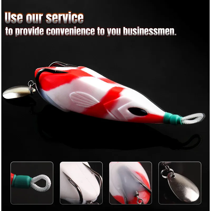 Fishing Soft Frog Lure 8cm/15g Soft Bait Lure Blood Trough Hook fishing lure,carp fishing bait