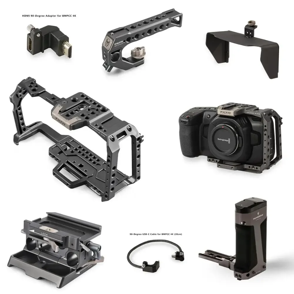 Tilta Bmpcc 4K 6K Gabbia Della Gabbia Mezza Gabbia Ssd Drive Supporto Maniglia Superiore Piastra Di Base Mantice Per Blackmagic Bmpcc 4K 6K Accessori