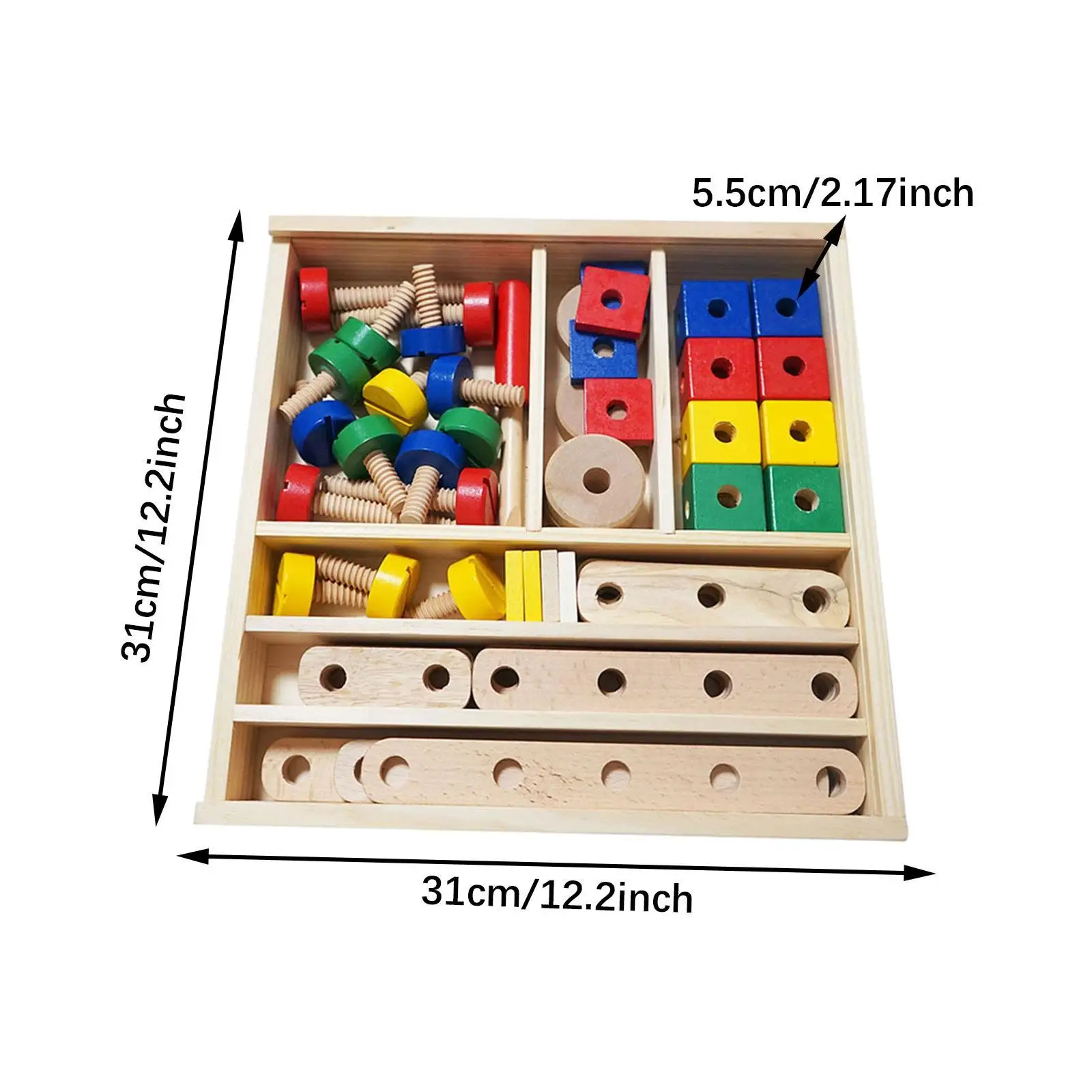 Kids Nut and Bolts Toy Wood Block Building Kit for Birthday Gift Party Toy
