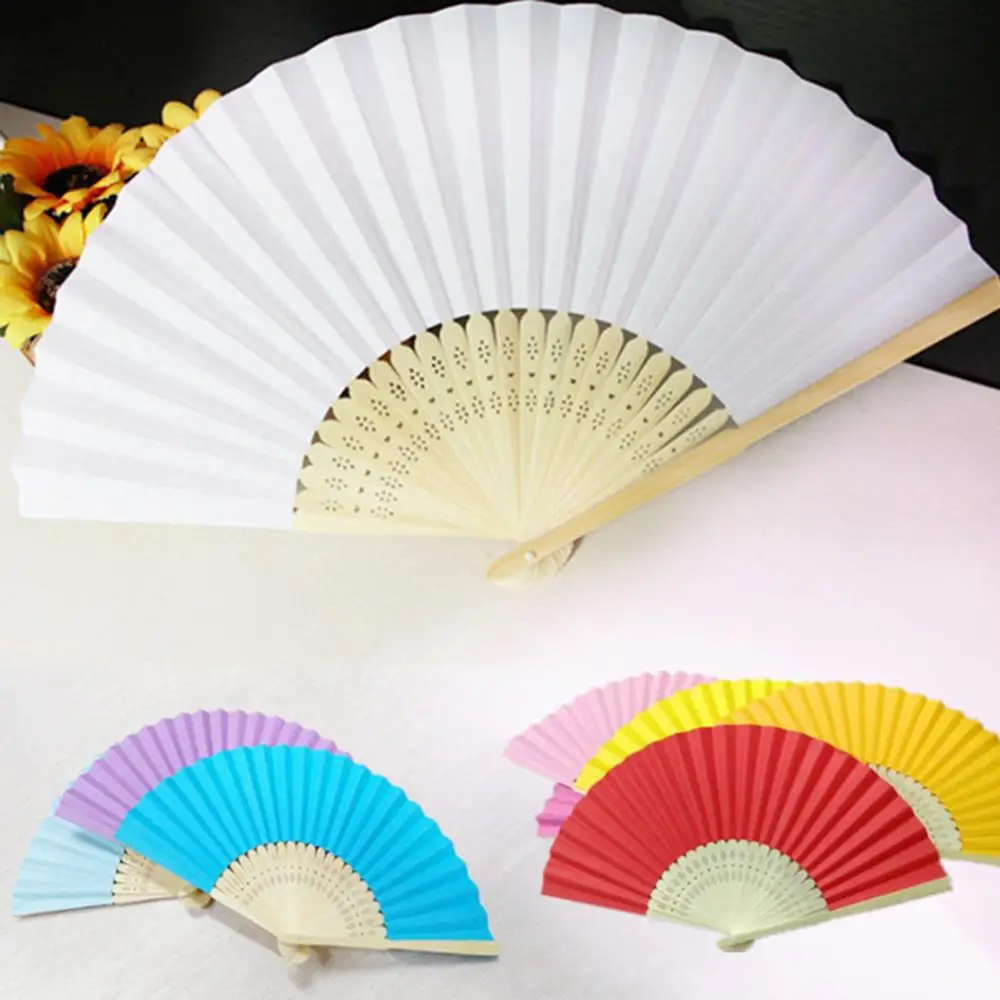 Dropshipping!!Chinese Style Blank Folding Hand Held Bamboo Paper Pocket