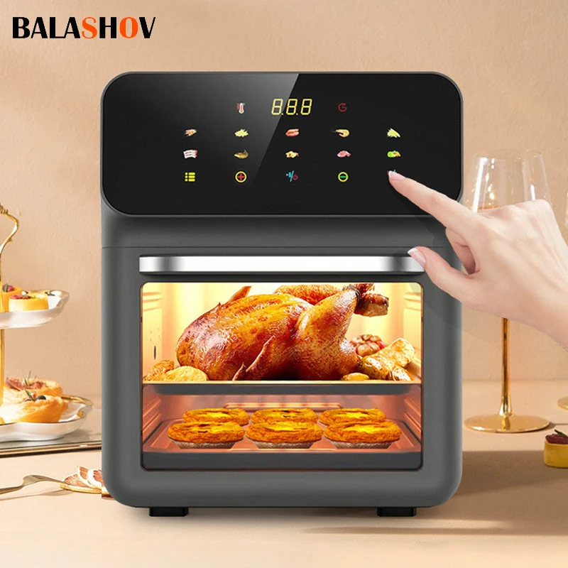 10L Large Capacity Electric Air Fryers Oil-free Automatic Household Kitchen 360°Baking Convection Oven Deep Fryer without Oil 1