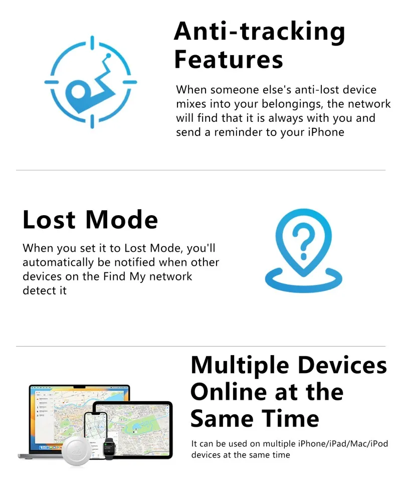 Mini Key Tracker Smart Air-tag Global Position Pet Cat Dog Anti-lost Item Locator Wallet For IOS Find My App 6