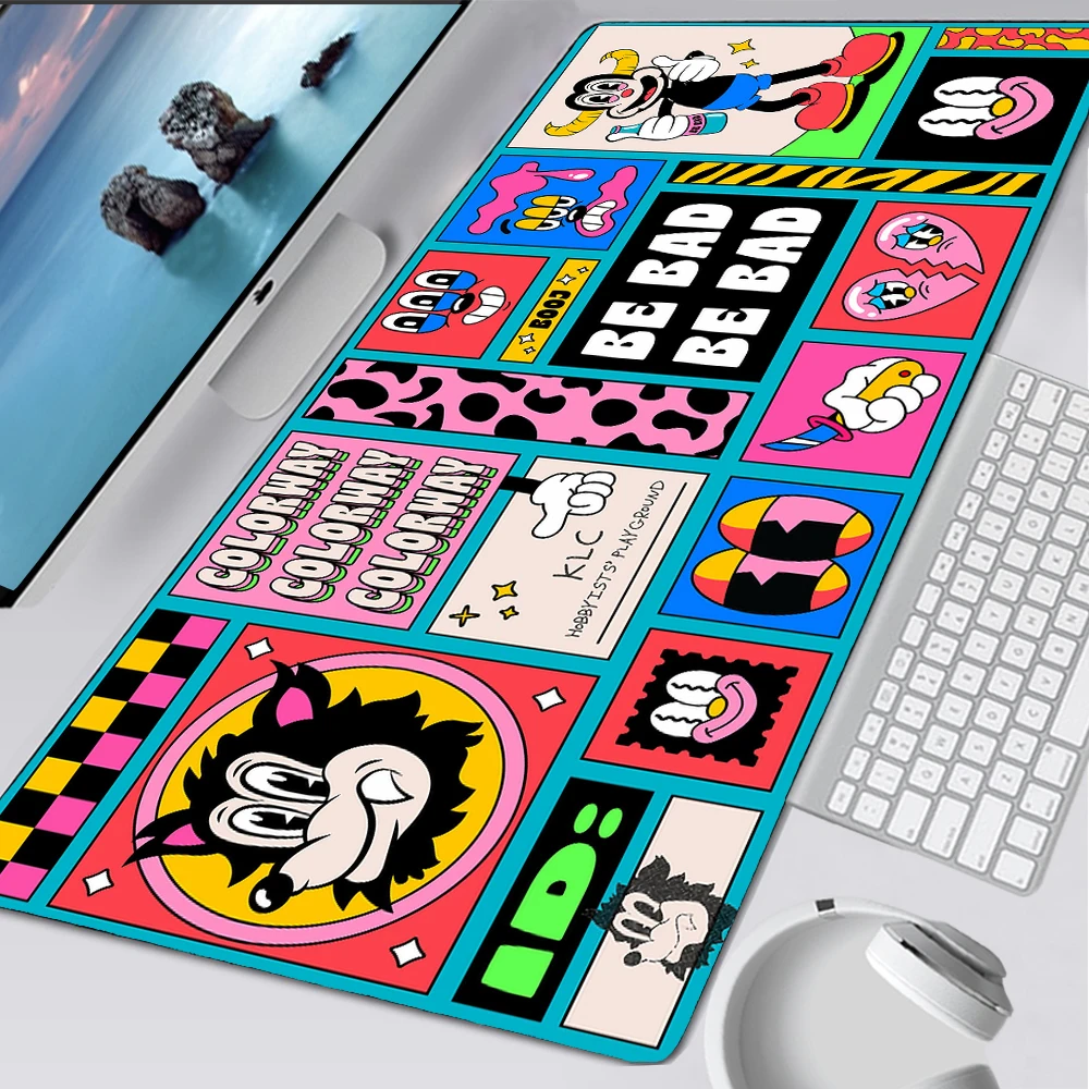 Rubrehose 게임용 대형 마우스 패드, 일본 카와이 데스크 매트, 일본 애니메이션 마우스 매트, 사무실 카펫, 게임 액세서리, 플레이매트 