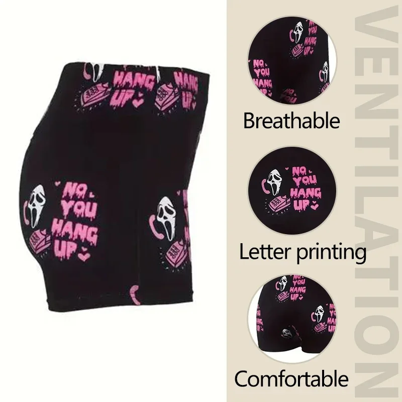 Sleep Shorts Women's Sleep Bottoms Boxers Shorts Pajamas Casual Sports Fitness Cartoon Halloween Print Soft Breathable Comfortable