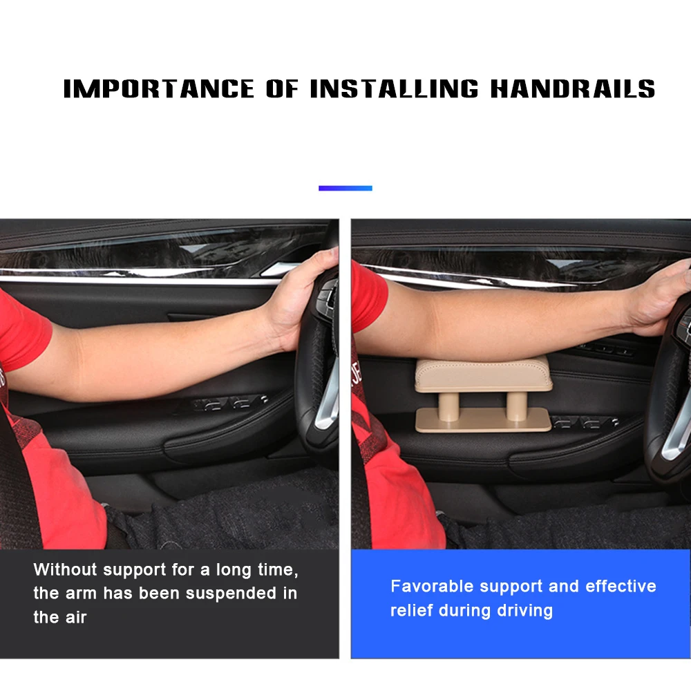 Armrest Pad Universal Vehicle Armrest Pad Non-slip Durable Adjustable Armrest Pillow Family Vehicle Travel Driving Hand Arm Rest Pad