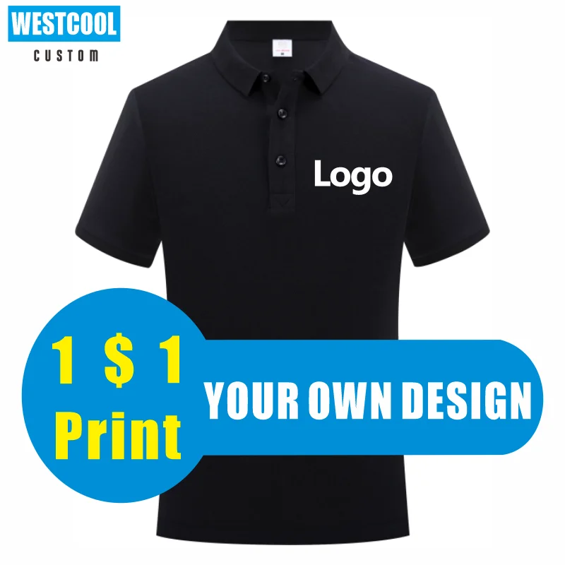 

WESTCOOL High-Quality Pure Cotton Polo Shirt Custom Logo Print Personal Design Tops Embroidery Summer Men And Women Clothing S-4