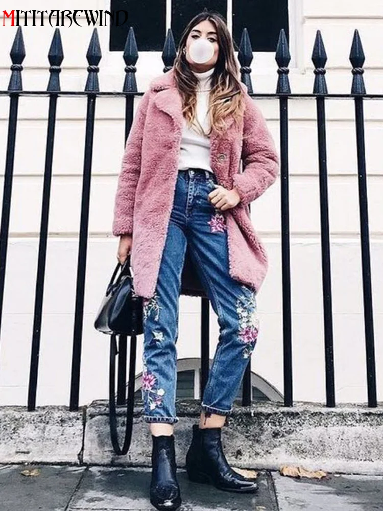 

High Waist Slim Fit Straight Jeans Women Fashion Flower Bird Embroidery Denim Pants Women Blue Jean Femme Cotton Denim Trousers