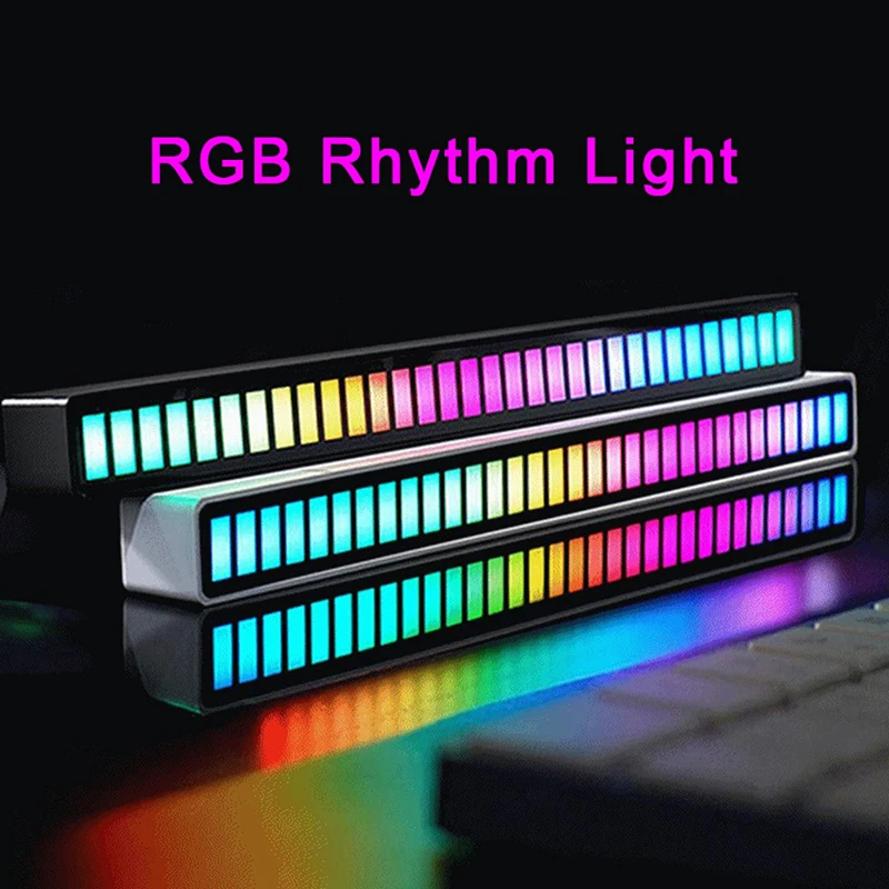 5V/1A RGB Pickup Lights Music Rhythm Light Colorful Atmosphere Light for Game Computer Desktop Decor Lights new colorful lamp sound control light usb rechargeable 32 led 8 dynamic modes light voice computer pickup rhythm strip light