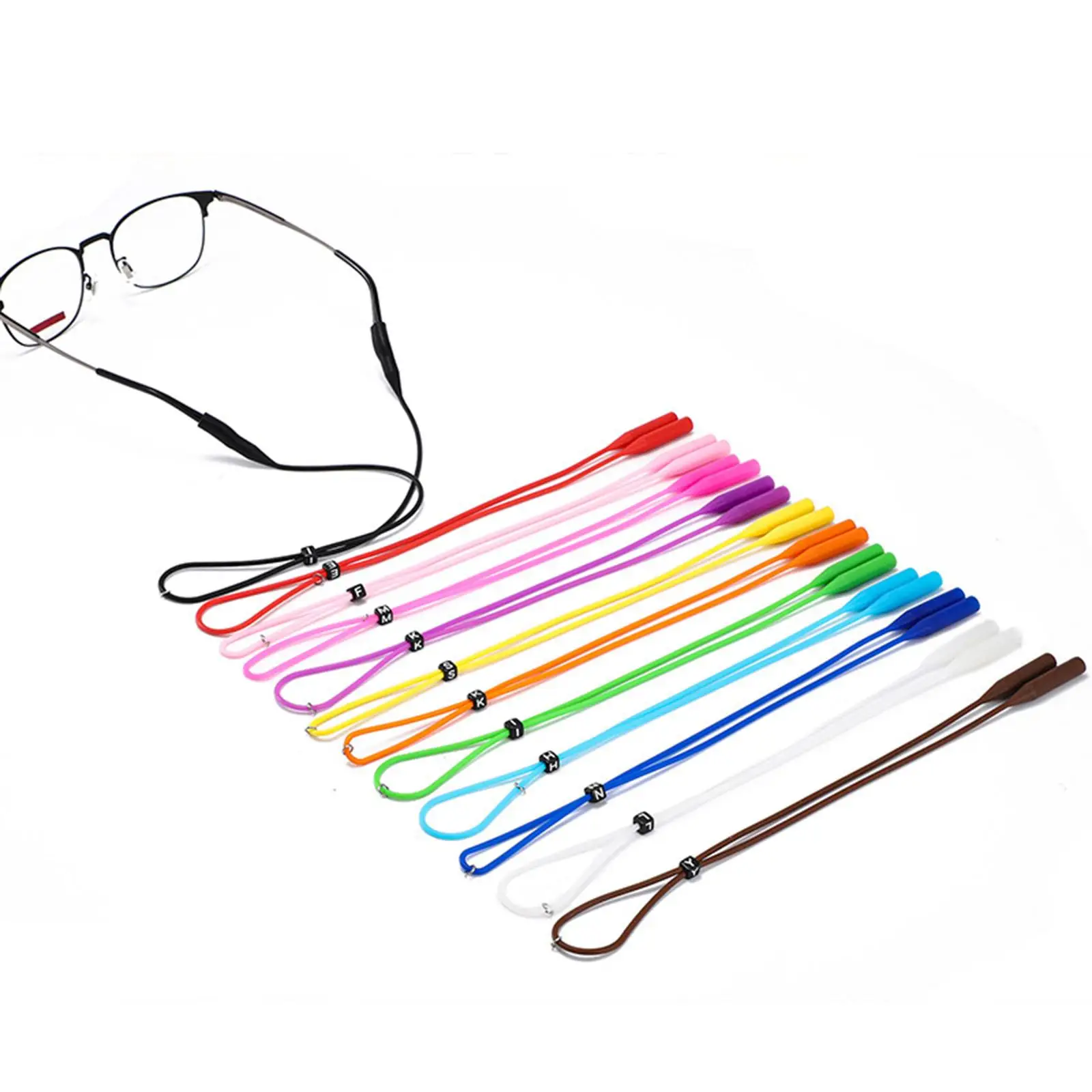 5Pcs Glasses Strap Neck Lanyard Silicone Sunglasses Lanyard Adjustable Comfortable Sunglass Strap for Adult Kids Men and Women