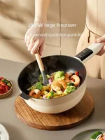 Multi Cookers 220V Electric Wok with Multi-function Electric Hot Pot for Home Dormitory, Stir-fried Vegetable Pot 2