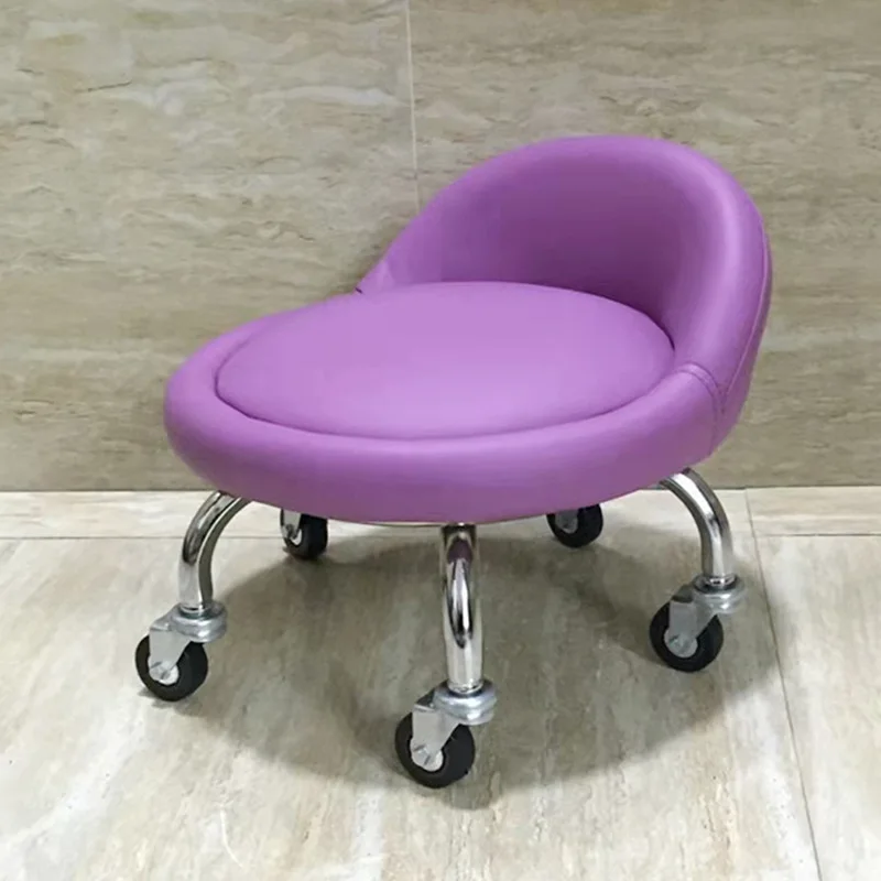 Joylove Children's Pulley Rotating Stool Toddler Stool Universal Wheel Back Low Sofa Pedicure Change Shoe