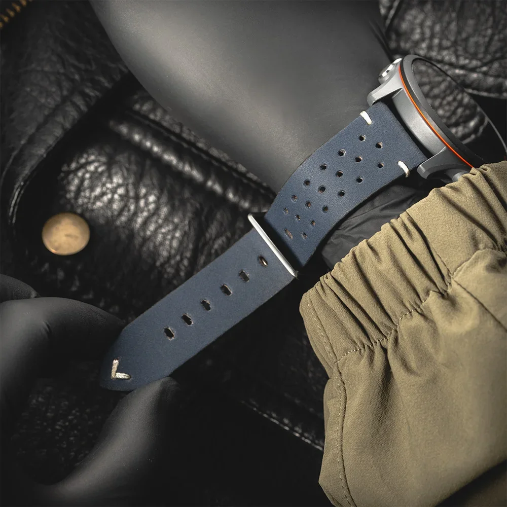 Vintage Leather Watch Strap, 20mm/22mm - Classic Design Bracelet Band
