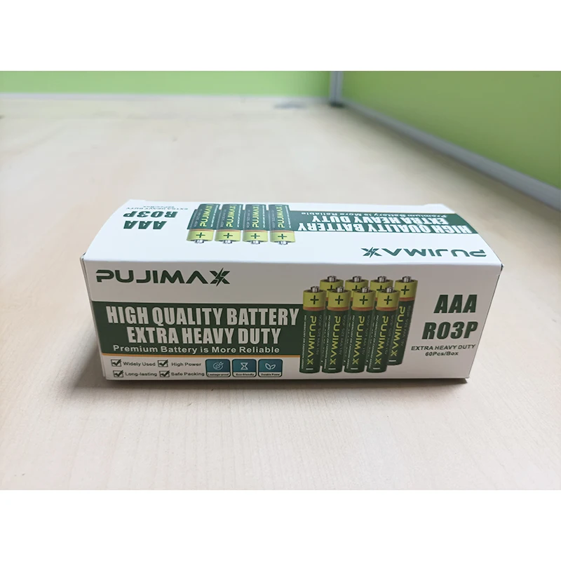 60PCS/Lot 1.5V AAA Carbon Battery 3A R03P Disposable Dry Battery For Thermometer Fingerprint Lock Doorbell With Boxed disposable battery