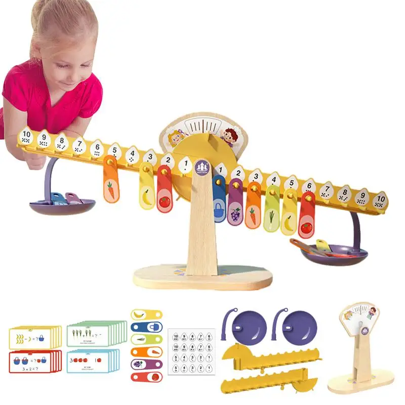

Math Scale Toy 61pcs Interactive Kids Scale Smooth Kids Games Durable Developmental Toys For Birthday Gift Teaching Boys