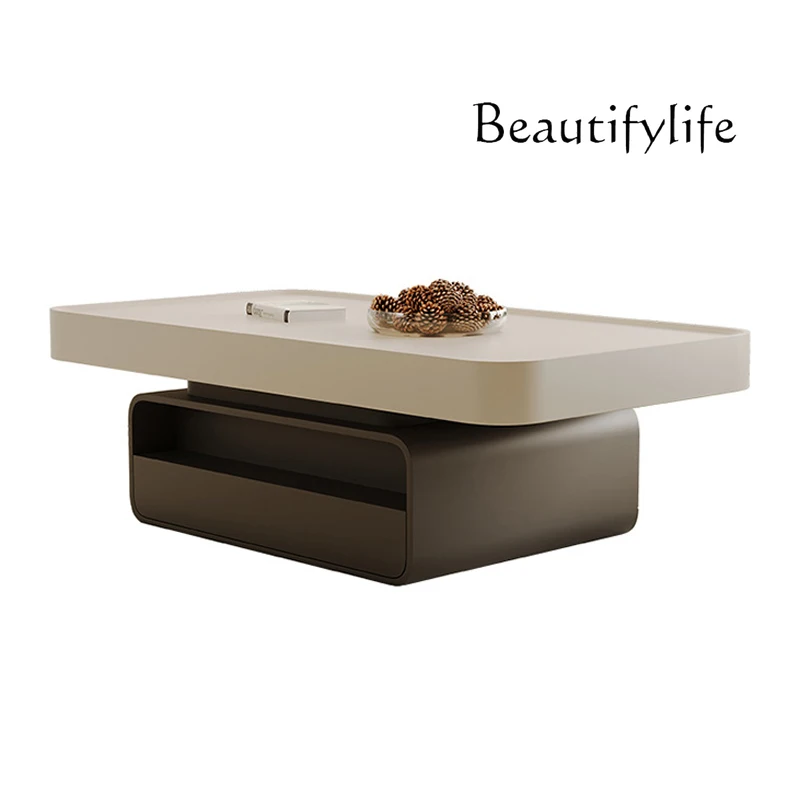 

Stone Plate Tea Table Living Room Home Small Apartment Light Luxury Modern Simple Oval Coffee Table round
