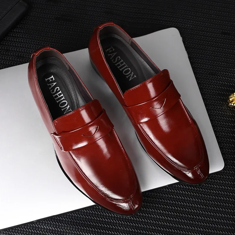 Men Leather Shoes New British Business Dress Shoes Fashion Pointed Social Casual Zapatos Hombres