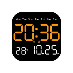 Advanced LED Digital Wall Clock with Remote Control and Multifunction Display - USB Power supply (C)