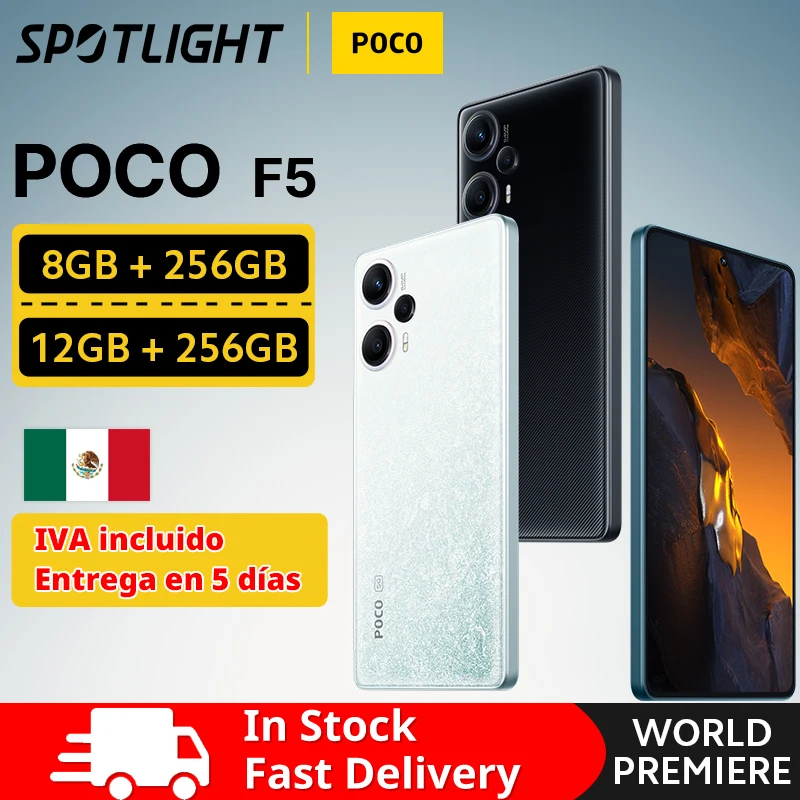 Câmera tripla POCO-F5 5G com Octa Core, Snapdragon 7 +, Gen 2, 120Hz, Display de ponto AMOLED, 64MP, OIS 67W, NFC, Estreia Mundial