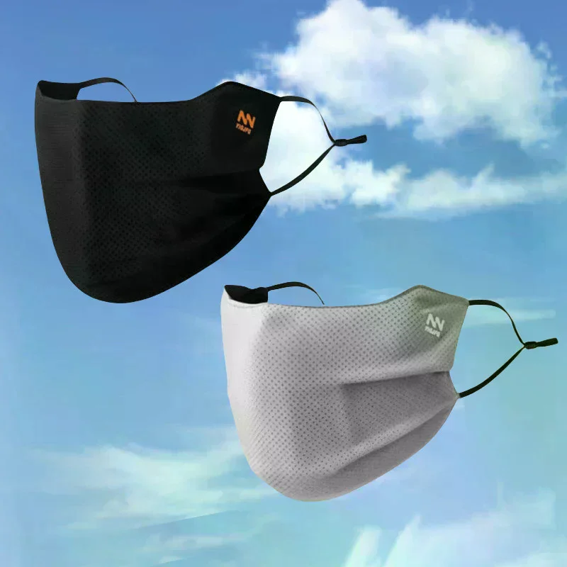 Sun Protection Reusable Breathable UV Face Shield - Solid Color Washable Summer Cycling Mask