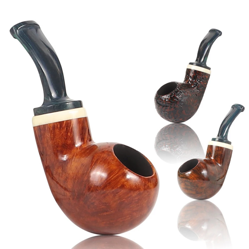 Mini Briar Tobacco Pipe with Cumberland Mouthpiece Thickened Flame Retardant Carbon Layer Smoking Pipe