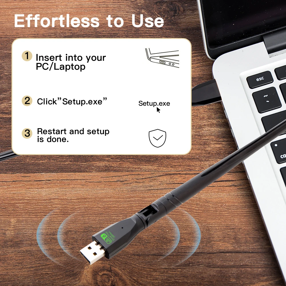 300Mbps WiFi6 USB 어댑터 2.4Ghz 네트워크 카드 안테나 Wifi6 USB 동글 802.11ax 무선 WiFi 수신기 PC 노트북 드라이버 무료