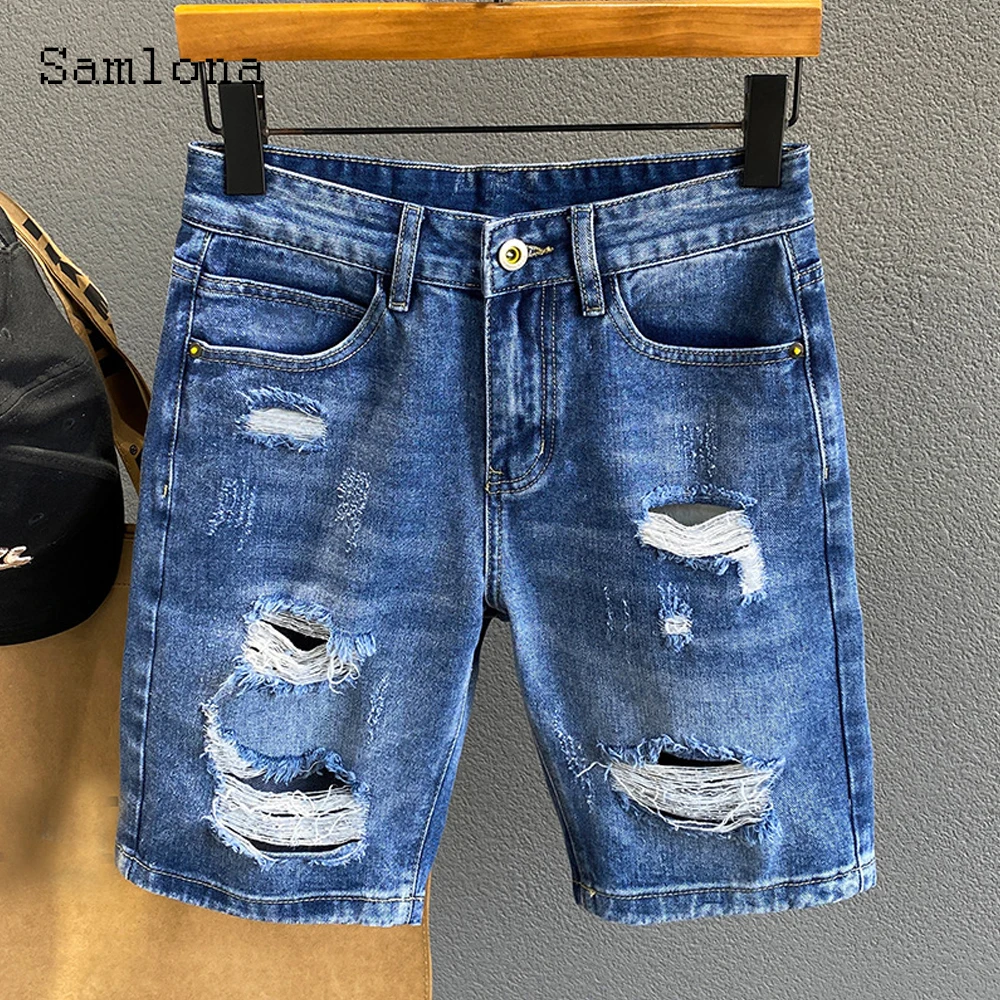 Denim Shorts Street Style Men | Denim Shorts Men Holes Style | Loose Men  Denim Shorts - Casual Shorts - Aliexpress