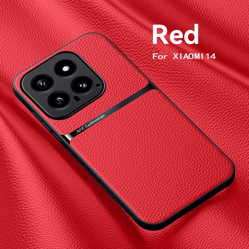 Premium Magnetic Leather Car Holder Case - Silicone Protective Back Cover