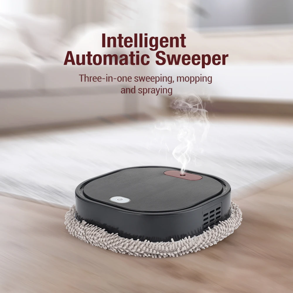 Mopping Robot Automatic Electric Floor Washing Machine with Humidifying Spray Rechargeable
