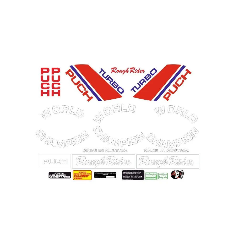 Set Di Adesivi Compatibili Puch Magnum Rough Rider Turbo Classic Motorcycle