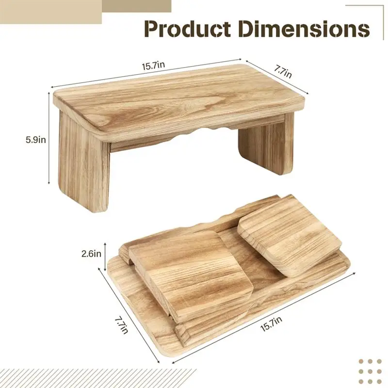 Ławka do medytacji drewniana ławka do jogi składana ergonomiczna stołek do klęczenia drewniana ławka modlitewna z wytrzymały Metal zawiasami