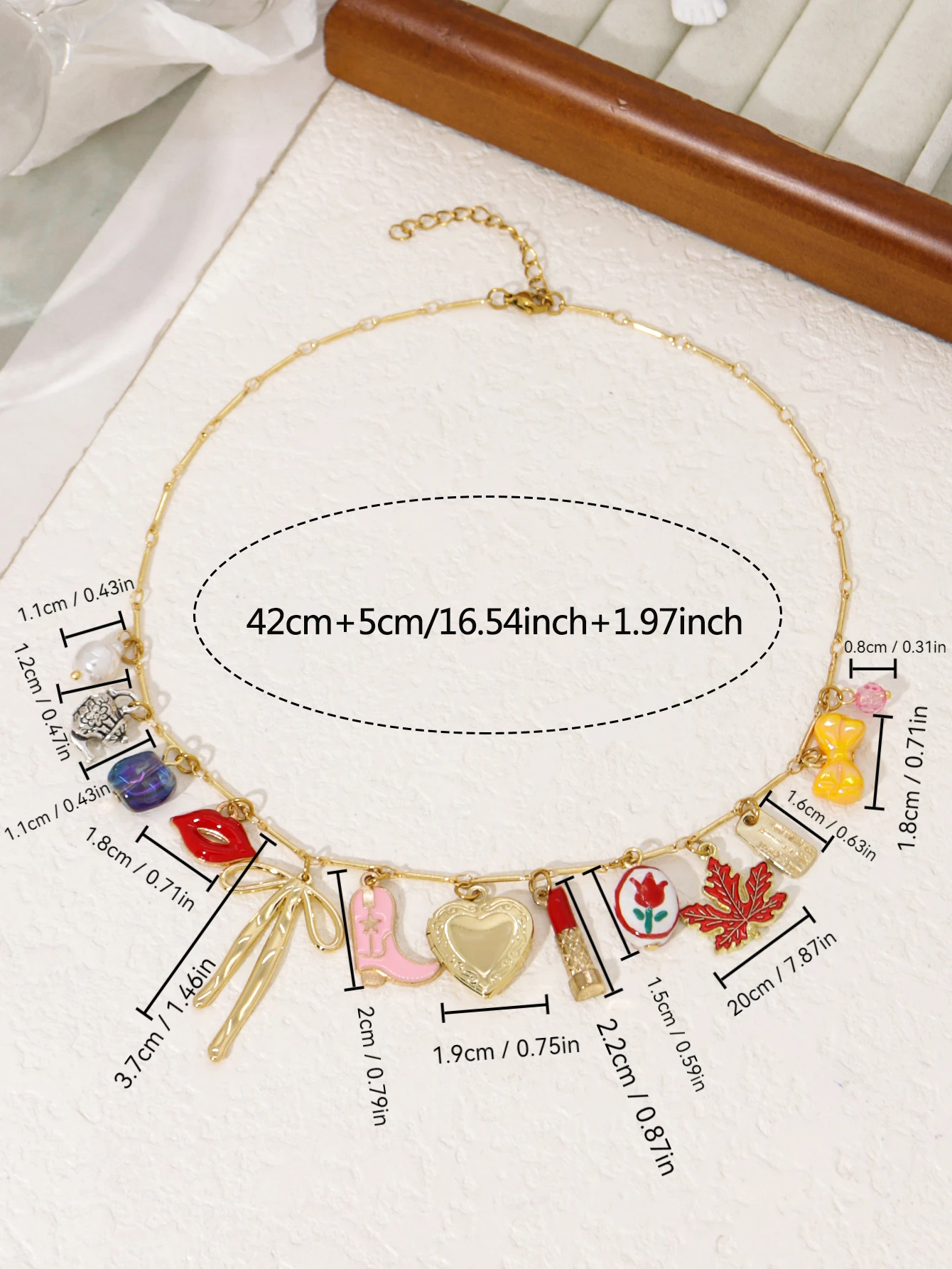 Sexy Red Lips Bow Cowboy Boots Pendant Womens Necklace