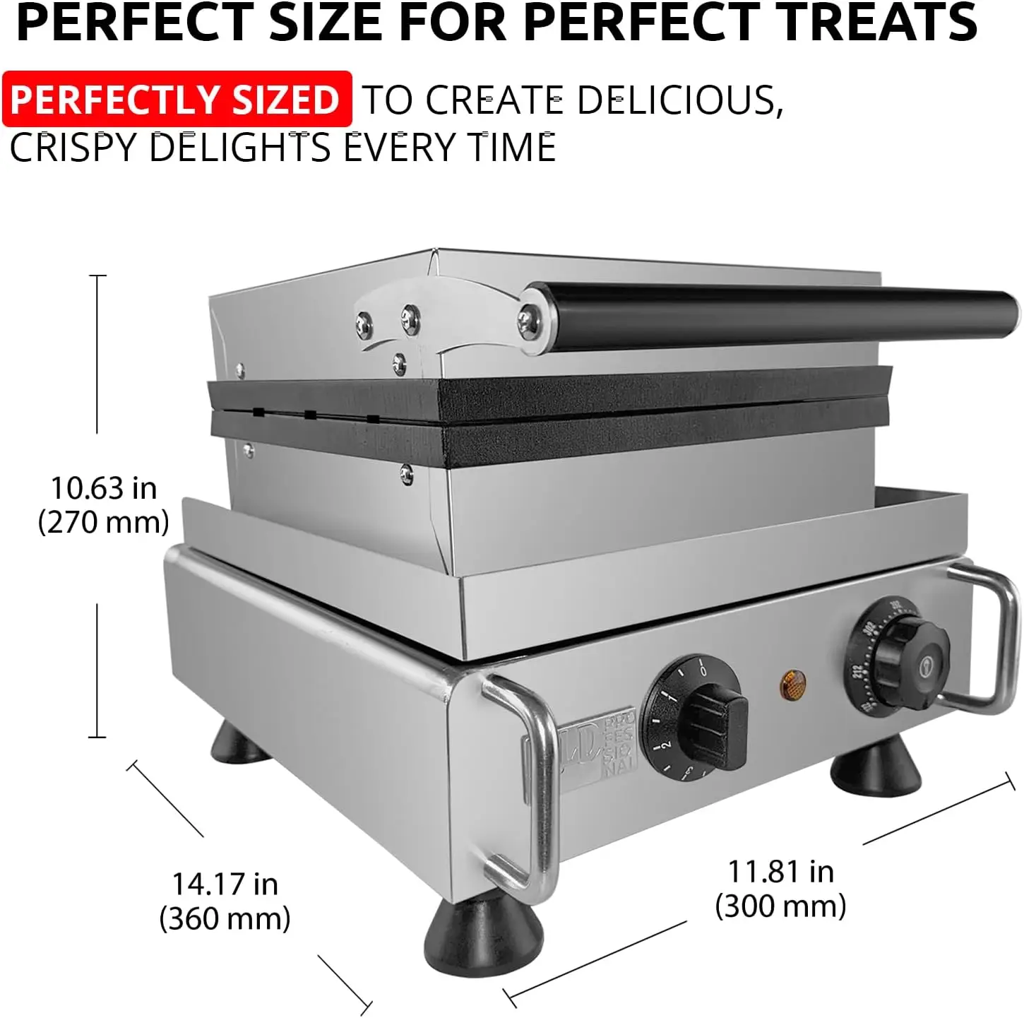 Belgian Waffle Maker Thick Press Type Professional Use Stainless Steel Nonstick 110V (6 Waffle on a Stick)