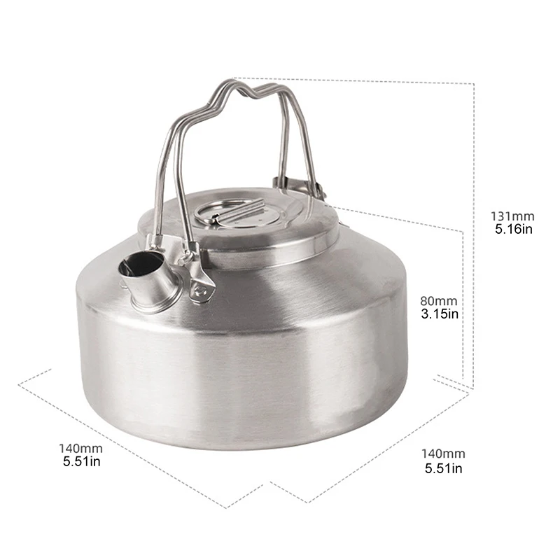Mini Stainless Steel Camping Teapot Kettle Coffee Pot with Folding Handle for Camping Hiking Picnic Backpacking