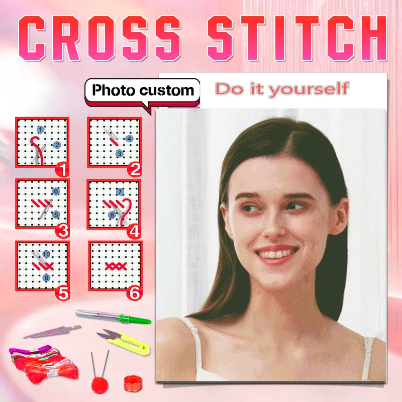 Cross Stitch Cotton Thread Embroidery Kits DIY Needlework DMC Set Counted Printed on Canva Photo 11CT 14CT cross stitch kits