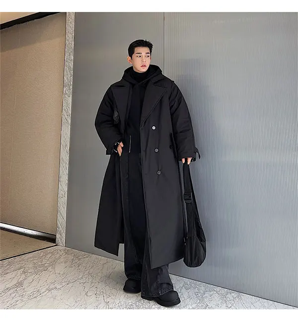 LUZHEN Winter Stylish Double Breasted Long Padded Coat Men's Original Design Thickened Knee-length Trench Trendy 2023 New Cac4db